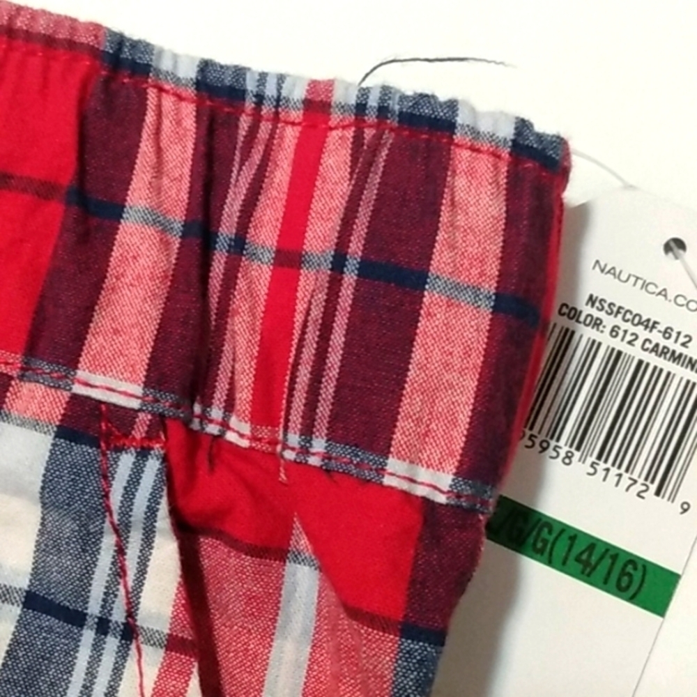 NAUTICA BOYS RED WHITE BLUE PLAID SHORTS SIZE 14/16 NWT - Picture 6 of 7